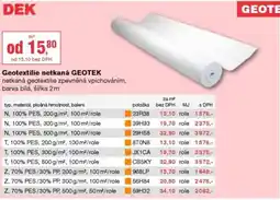 DEK Geotextilie netkaná GEOTEK nabídka