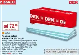 DEK Tepelná izolace Fibran XPS ETICS GF I nabídka