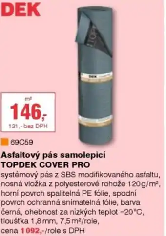 DEK Asfaltový pás samolepicí TOPDEK COVER PRO nabídka