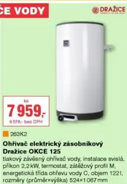 DEK Ohřívač elektrický zásobníkový Dražice OKCE 125 nabídka