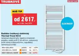 DEK Radiátor trubkový elektrický Thermal Trend KD-E nabídka