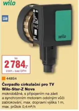 DEK Čerpadlo cirkulační pro TV Wilo-Star-Z Nova nabídka