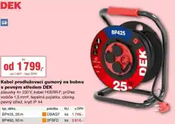 DEK Kabel prodlužovací gumový na bubnu s pevným středem DEK nabídka