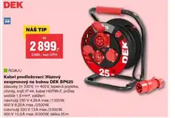 DEK Kabel prodlužovací 3fázový neoprenový na bubnu DEK BP625 nabídka