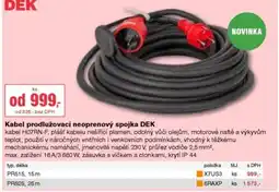 DEK Kabel prodlužovací neoprenový spojka DEK nabídka