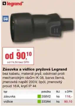DEK Zásuvka a vidlice pryžová Legrand nabídka