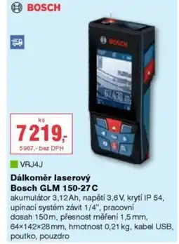 DEK Dálkoměr laserový Bosch GLM 150-27 C nabídka