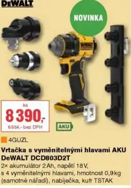DEK Vrtačka s vyměnitelnými hlavami AKU DeWALT DCD803D2T nabídka