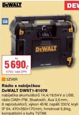 DEK Rádio s nabíječkou DeWALT DWST1-81078 nabídka