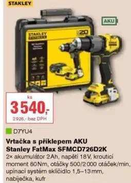 DEK Vrtačka s příklepem AKU Stanley FatMax SFMCD726D2K nabídka