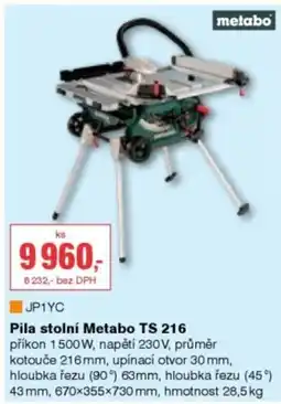 DEK Pila stolní Metabo TS 216 nabídka