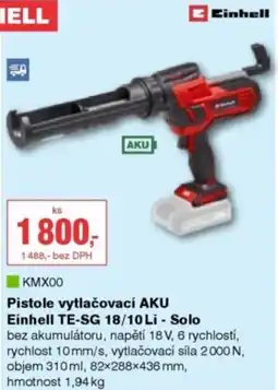 DEK Pistole vytlačovací AKU Einhell TE-SG 18/10 Li - Solo nabídka