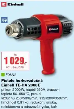DEK Pistole horkovzdušná Einhell TE-HA 2000 E nabídka