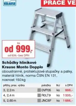 DEK Schůdky hliníkové Krause Monto Dopplo nabídka