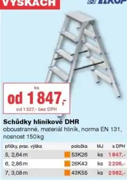 DEK Schůdky hliníkové DHR nabídka