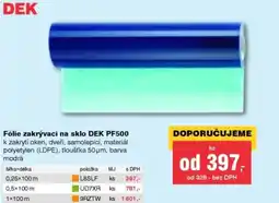 DEK Fólie zakrývací na sklo DEK PF500 nabídka