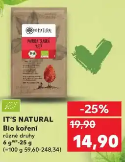 Kaufland IT'S NATURAL Bio koření nabídka