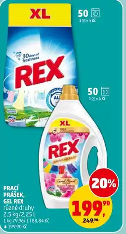 Penny Market Prací prášek, gel rex nabídka