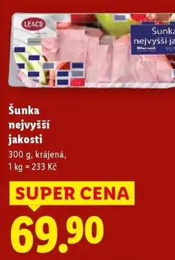 Lidl Šunka nejvyšší jakosti nabídka