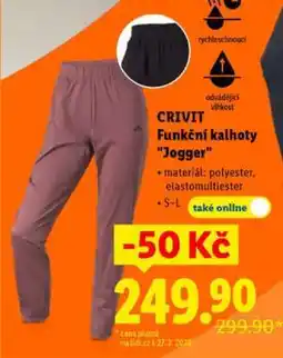Lidl CRIVIT Funkční kalhoty Jogger nabídka