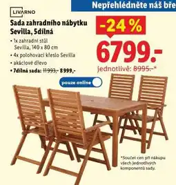 Lidl Sada zahradního nábytku Sevilla, 5dílná nabídka