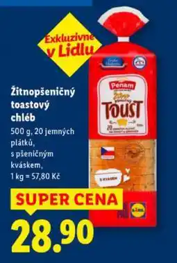 Lidl Žitnopšeničný toastový chléb nabídka