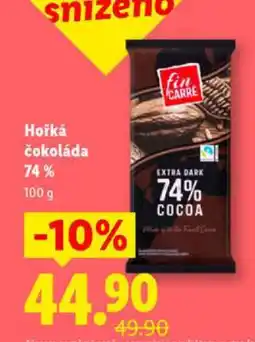 Lidl Hořká čokoláda 74% nabídka