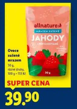 Lidl allnature Mrazem sušené jahody nabídka