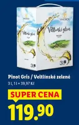 Lidl PINOT GRIS / VELTLÍNSKÉ ZELENÉ nabídka