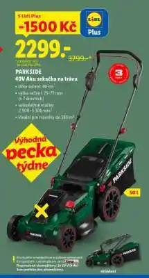 Lidl PARKSIDE 40V Aku sekačka na trávu nabídka
