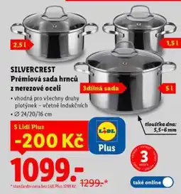 Lidl SILVERCREST Prémiová sada hrnců z nerezové oceli nabídka