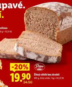 Lidl ŽITNÝ CHLÉB BEZ DROŽDÍ nabídka