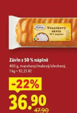 Lidl ZÁVIN S 50 % NÁPLNĚ nabídka