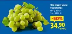 Lidl Bílé hrozny stolní nabídka