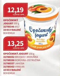Kubík potraviny BOHEMILK Opočenský jogurt nabídka