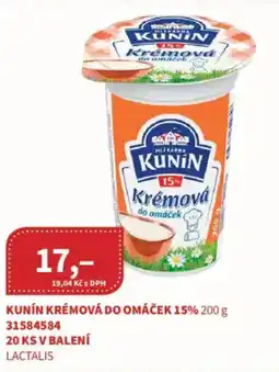 Kubík potraviny Kunin Krémová do omáček 15% nabídka