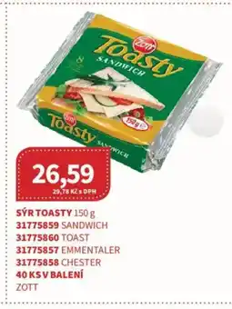 Kubík potraviny ZOTT Sýr toasty nabídka