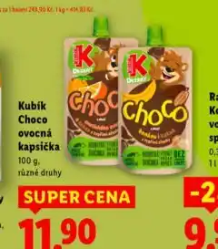 Lidl Kubík choco ovocná kapsička nabídka