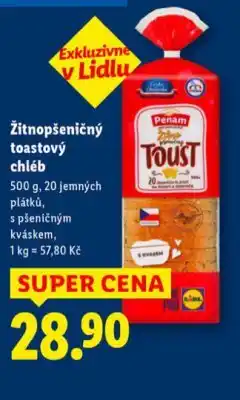 Lidl Žitnipšeničný toastový chléb nabídka