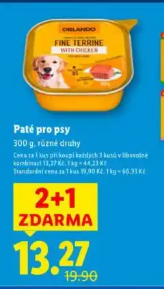 Lidl Orlando paté pro psy nabídka