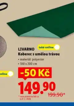 Lidl Koberec s umělou trávou nabídka