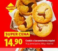 Lidl Cookies s karamelovou náplní nabídka
