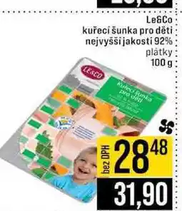 Jip Le&Co kuřecí šunka pro děti nejvyšší jakosti 92% plátky nabídka