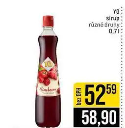 Jip YO sirup různé druhy nabídka