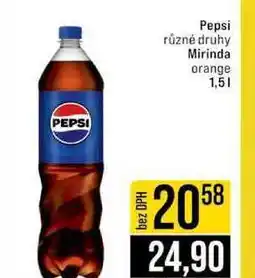 Jip Pepsi různé druhy Mirinda orange nabídka
