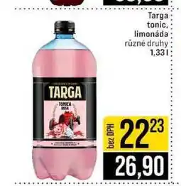 Jip Targa tonic, limonáda různé druhy nabídka