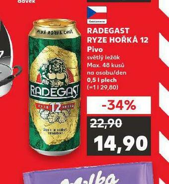 Kaufland Pivo radegast ryze hořká 12 nabídka