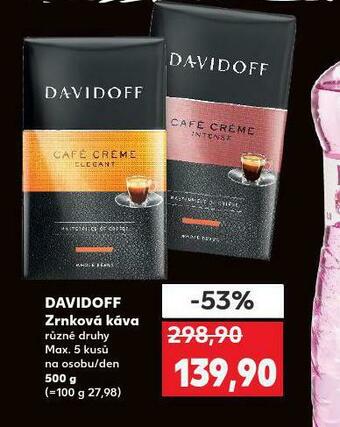 Kaufland Davidoff zrnková káva nabídka