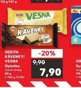 Kaufland Sedita kávenky / vesna oplatka nabídka