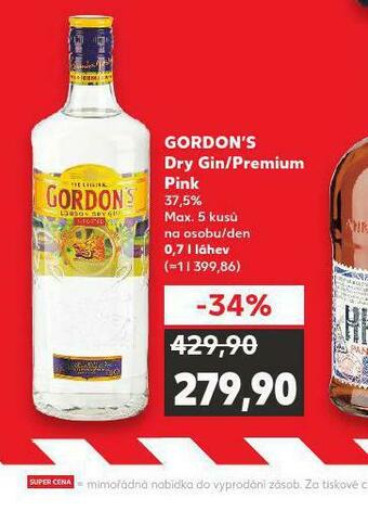 Kaufland Gordon´s dry gin / premium pink nabídka